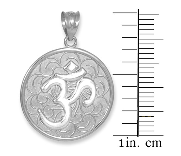 Sterling Silver Om Medallion Pendant Necklace