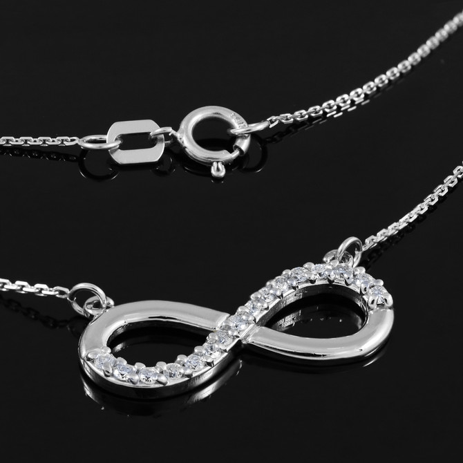Sterling Silver Infinity CZ Necklace