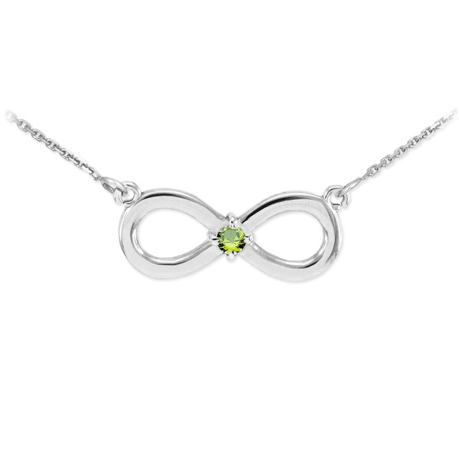 Sterling Silver Infinity Birthstone CZ Necklace