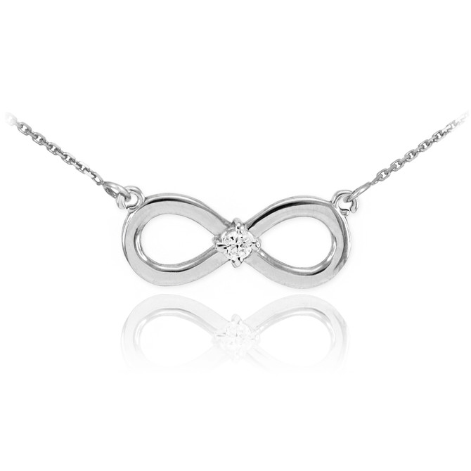 Sterling Silver Infinity Birthstone CZ Necklace