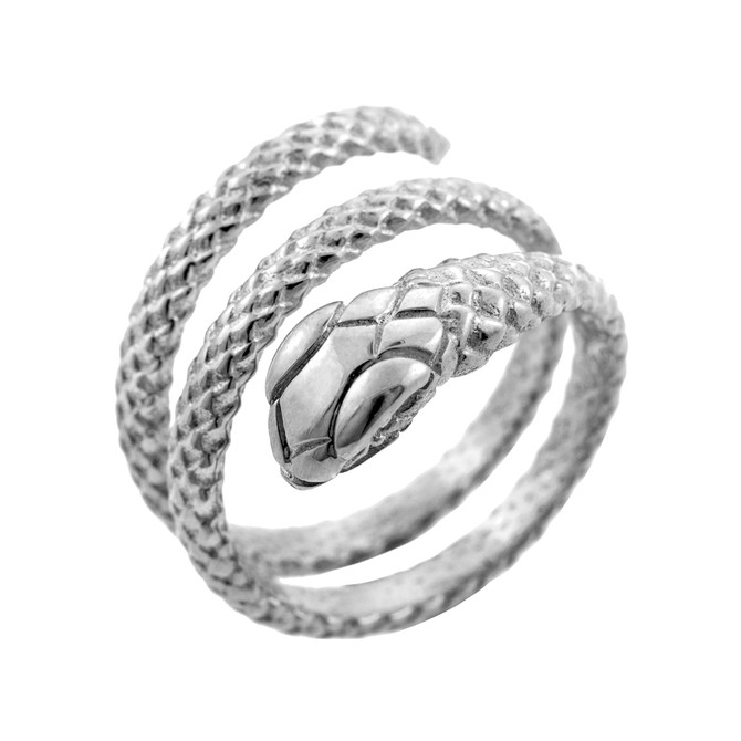 Sterling Silver Serpent Snake Ring
