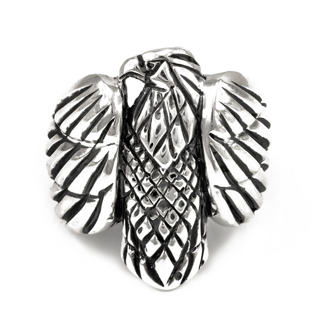Sterling Silver Mens Eagle Statement Ring