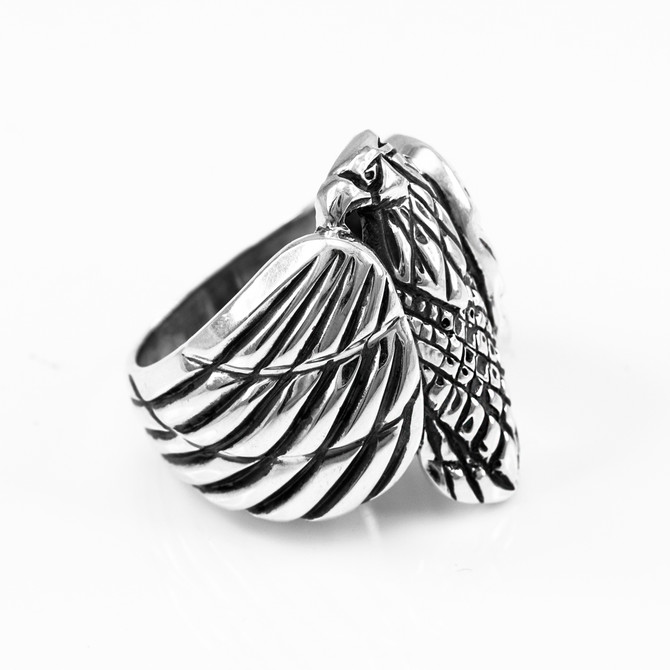 Sterling Silver Mens Eagle Statement Ring
