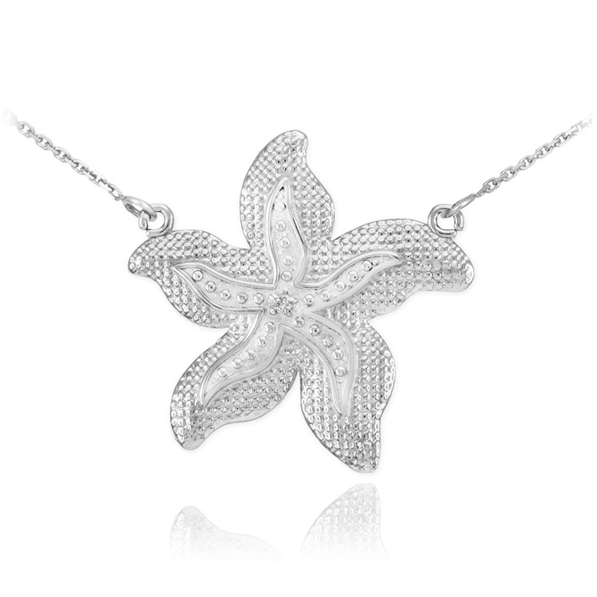 Sterling Silver CZ Starfish Necklace