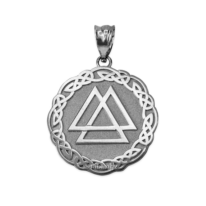 Sterling Silver Celtic Valknut Viking Warriors Pendant Necklace