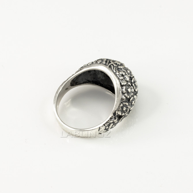 Sterling Silver Flower Bouquet Oxidized Ring