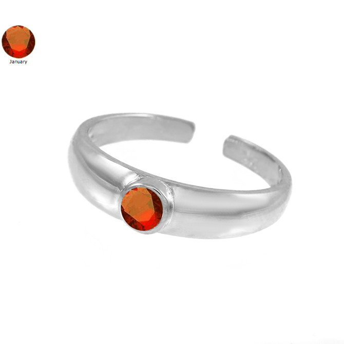 Sterling Silver Birthstone CZ Toe Ring