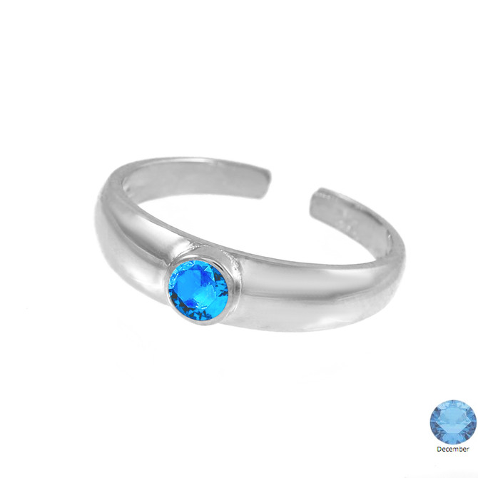 Sterling Silver Birthstone CZ Toe Ring