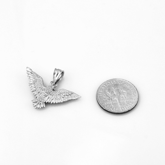 Sterling Silver Falcon Eagle DC Pendant Necklace
