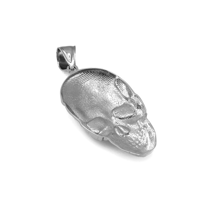 Polished Sterling Silver Mens Skull  Pendant