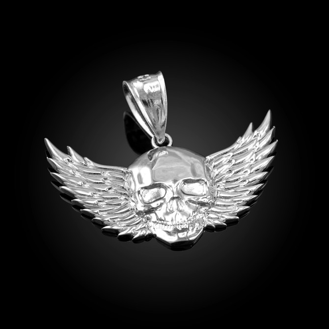 Sterling Silver Winged Skull Pendant