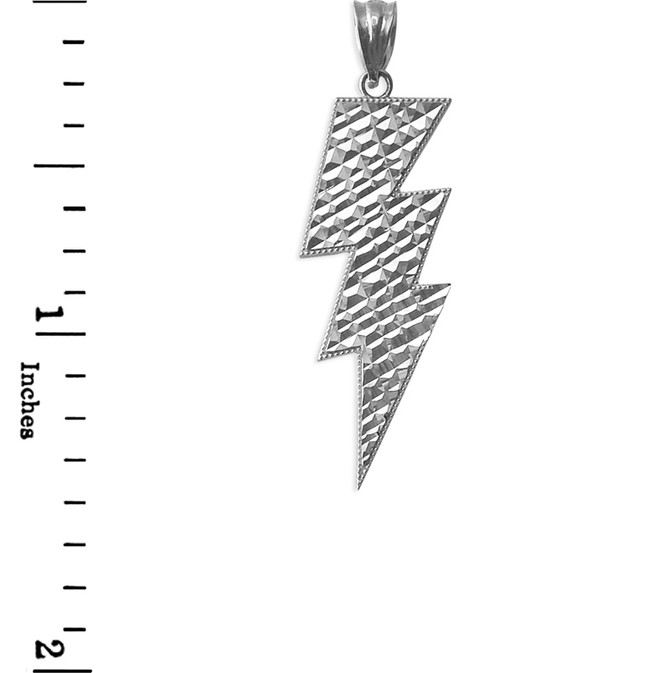 Sterling Silver Lightning Bolt DC Pendant Necklace