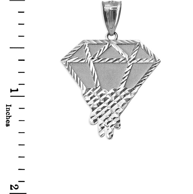 Sterling Silver Diamond Dripping DC Pendant