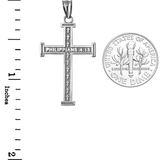 Sterling Silver Reversible Christian Cross Pendant Necklace