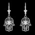 Sterling Silver Filigree Hamsa Evil Eye Earrings