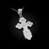 Sterling Silver Eastern Orthodox St. Olga Cross Charm Pendant Necklace