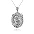 Sterling Silver Lion Face DC Pendant Necklace