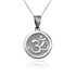 Sterling Silver Om Medallion Charm Necklace