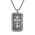 Sterling Silver Eastern Orthodox Cross Dog Tag CZ Pendant Necklace