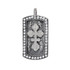 Sterling Silver Eastern Orthodox Cross Dog Tag CZ Pendant Necklace