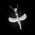 Sterling Silver Egyptian Isis Standing Winged Goddess Pendant Necklace