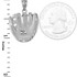 Satin DC Sterling Silver Baseball Glove Pendant Necklace