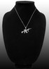 Sterling Silver Assault Rifle Gun Pendant Necklace