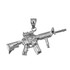 Sterling Silver Assault Rifle Gun Pendant Necklace