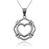 Sterling Silver Firefighter Claddagh Heart Pendant Necklace