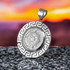 Sterling Silver Aztec Mayan Sun Calendar Pendant