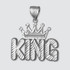 Sterling Silver Crown King Mens Hip-Hop DC Pendant