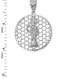 Sterling Silver Santa Muerte Round Honeycomb DC Pendant
