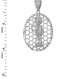 Sterling Silver Santa Muerte Oval DC Honeycomb Pendant