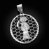 Sterling Silver Santa Muerte Oval DC Honeycomb Pendant