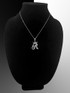 Sterling Silver Cursive Letter Initial DC Crown Pendant Necklace