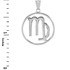 925 Sterling Silver Virgo Zodiac Sign Round Pendant Necklace