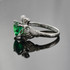 Sterling Silver Emerald Green CZ Claddagh Ladies Ring