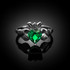 Sterling Silver Emerald Green CZ Claddagh Ladies Ring