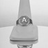 Men's Sterling Silver Letter Initial Octagon Signet Ring