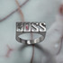 Sterling Silver BOSS Block Letter Midsize Unisex Ring