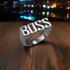 Sterling Silver BOSS Block Letter Midsize Unisex Ring