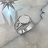 Bold Sterling Silver Northern Star Brushed Round Signet Ring for Men