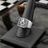 Sterling Silver Masonic Square and Compass Signet Ring Freemason Polished Band