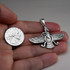 Solid Sterling Silver Oxidized Faravahar Persian Zoroastrian Pendant