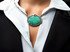 Silver Ouroboros Tail-Biting Snake Coiled Chain Necklace with Oval Turquoise Gemstone