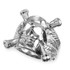 Mens Sterling Silver Skull and Bones Biker Ring