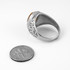 Sterling Silver Om Oval Cabochon Tiger Eye Gemstone Mens Yoga Ring