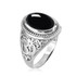 Silver Onyx Men's Om ring.