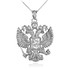 Sterling Silver Russian Coat of Arms Double-Headed Eagle Slavic Pendant Necklace