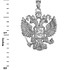 Sterling Silver Russian Coat of Arms Double-Headed Eagle Slavic Pendant Necklace
